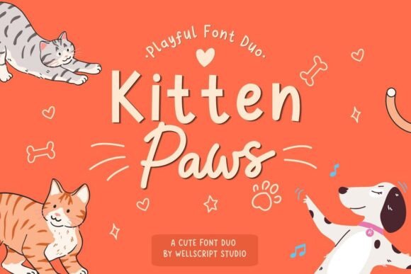 Discover the Warmth of Kitten Paws Font Duo